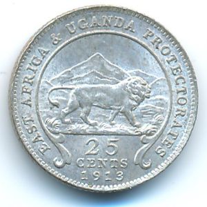 Восточная Африка, 25 центов (1913 г.)