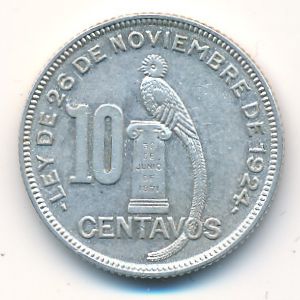 Guatemala, 10 centavos, 1929