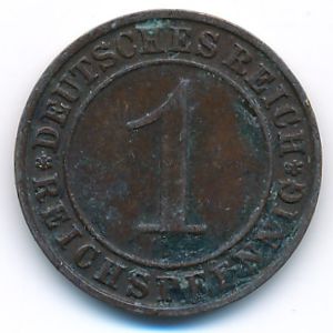 Веймарская республика, 1 рейхспфенниг (1929 г.)