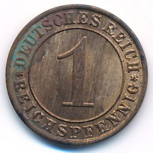Веймарская республика, 1 рейхспфенниг (1929 г.)