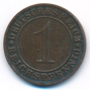 Веймарская республика, 1 рейхспфенниг (1929 г.)
