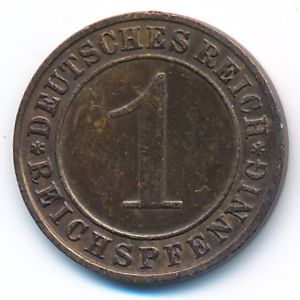 Веймарская республика, 1 рейхспфенниг (1930 г.)