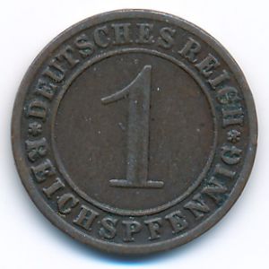 Веймарская республика, 1 рейхспфенниг (1930 г.)