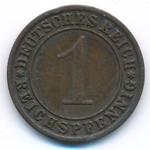 Веймарская республика, 1 рейхспфенниг (1930 г.)