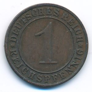 Веймарская республика, 1 рейхспфенниг (1934 г.)