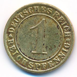 Веймарская республика, 1 рейхспфенниг (1928 г.)