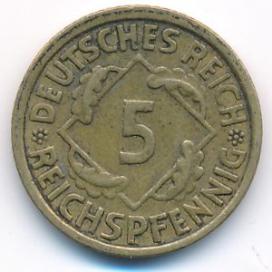 Веймарская республика, 5 рейхспфеннигов (1936 г.)