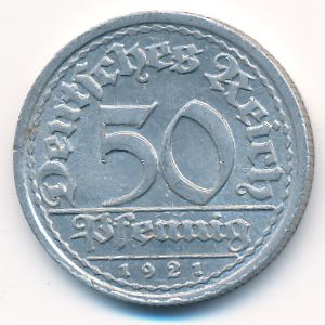 Веймарская республика, 50 пфеннигов (1921 г.)