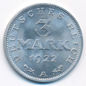 Веймарская республика, 3 марки (1922 г.)