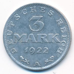 Веймарская республика, 3 марки (1922 г.)
