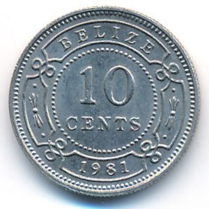 Белиз, 10 центов (1981 г.)