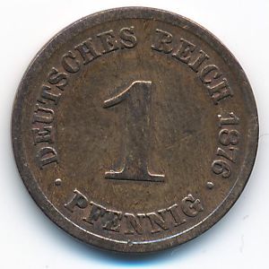 Германия, 1 пфенниг (1876 г.)