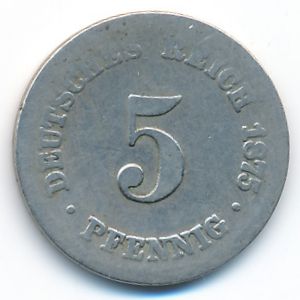 Germany, 5 pfennig, 1875