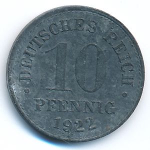Германия, 10 пфеннигов (1922 г.)