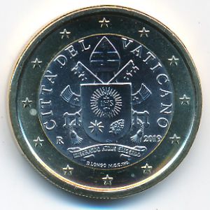 Ватикан, 1 евро (2017–2021 г.)