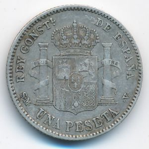 Spain, 1 peseta, 1903–1905