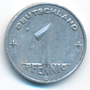 German Democratic Republic, 1 pfennig, 1952
