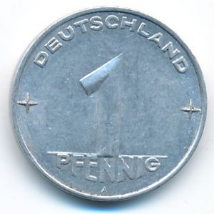 German Democratic Republic, 1 pfennig, 1953