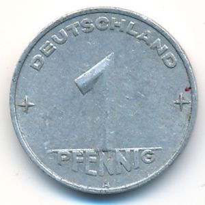German Democratic Republic, 1 pfennig, 1952