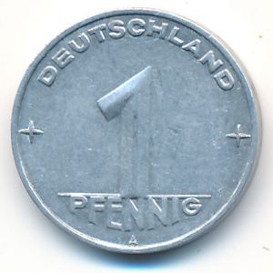 German Democratic Republic, 1 pfennig, 1953