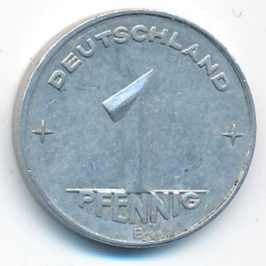 German Democratic Republic, 1 pfennig, 1953