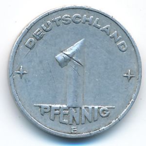 German Democratic Republic, 1 pfennig, 1953