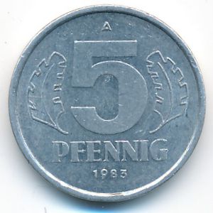 ГДР, 5 пфеннигов (1983 г.)
