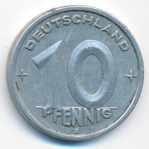 German Democratic Republic, 10 pfennig, 1948