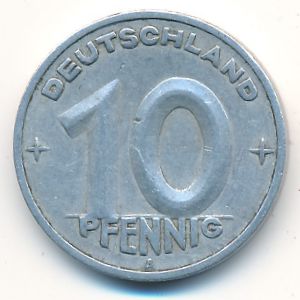 German Democratic Republic, 10 pfennig, 1949