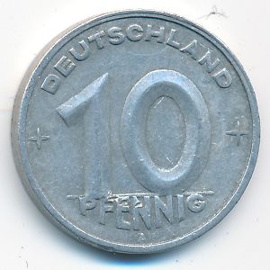 German Democratic Republic, 10 pfennig, 1949