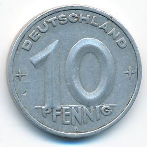 German Democratic Republic, 10 pfennig, 1949