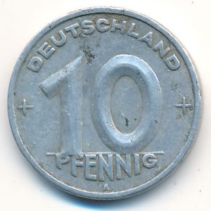 German Democratic Republic, 10 pfennig, 1949