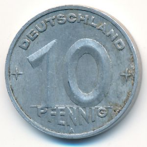 German Democratic Republic, 10 pfennig, 1949