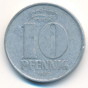 German Democratic Republic, 10 pfennig, 1963