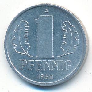 ГДР, 1 пфенниг (1980 г.)