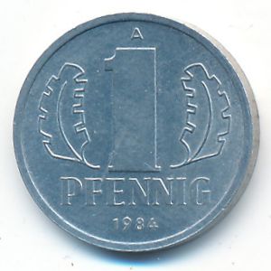 German Democratic Republic, 1 pfennig, 1984