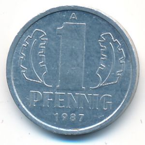 ГДР, 1 пфенниг (1987 г.)