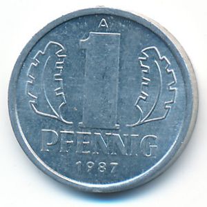 ГДР, 1 пфенниг (1987 г.)