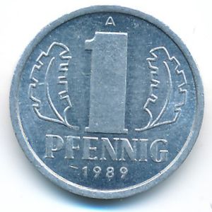 ГДР, 1 пфенниг (1989 г.)