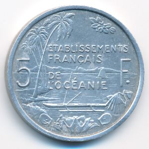 Французская Океания, 5 франков (1952 г.)