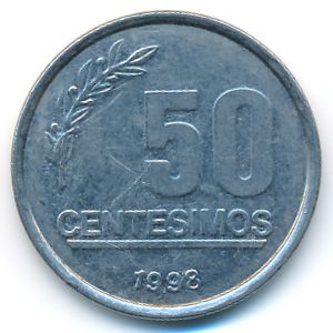 Uruguay, 50 centesimos, 1998