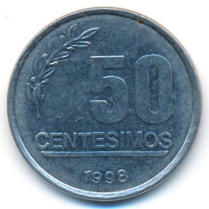 Uruguay, 50 centesimos, 1998