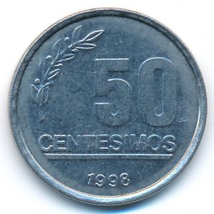 Uruguay, 50 centesimos, 1998