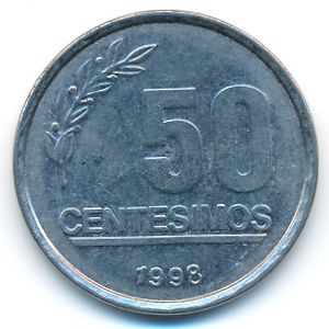 Uruguay, 50 centesimos, 1998
