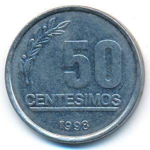 Uruguay, 50 centesimos, 1998