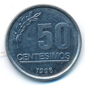 Уругвай, 50 сентесимо (1998 г.)