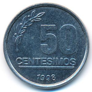 Уругвай, 50 сентесимо (1998 г.)