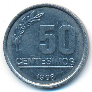 Уругвай, 50 сентесимо (1998 г.)