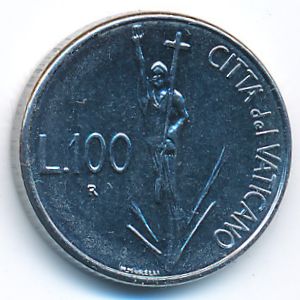 Vatican City, 100 lire, 1991