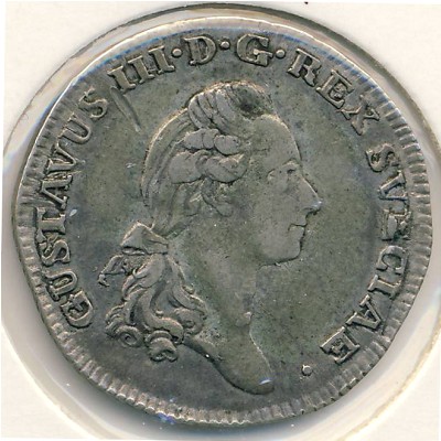 Sweden, 1/6 riksdaler, 1778–1790